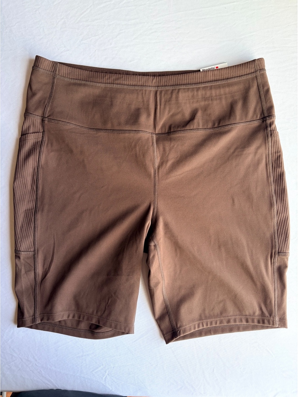 Mondetta Women's Biker Shorts XL Brown 8" High Rise Athletic NWT